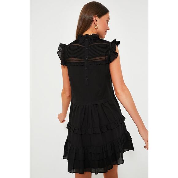 POMANDER PLACE Black Cecilia Ruffle Dress Size M NWT Retail $148 Tuckernuck - Picture 2 of 8